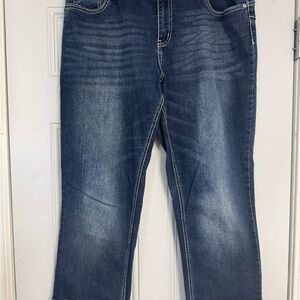Hydraulic Dark Blue Straight Leg Jeans with Ankle Cuff